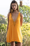 Women’s Sleeveless Deep V-Neck Dress with Lace Front | Zarnesh