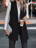 Women's Sleeveless Flattering Fit Lapel Neck Blazer Vest | Zarnesh