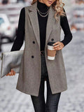 Women's Sleeveless Flattering Fit Lapel Neck Blazer Vest | Zarnesh