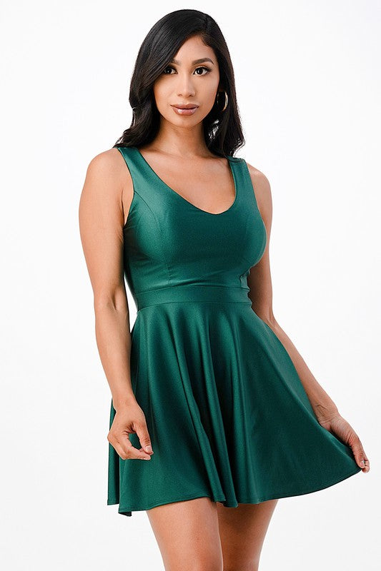 Women's Sleeveless Dalia Fit and Flared Tricot Dress | Zarnesh