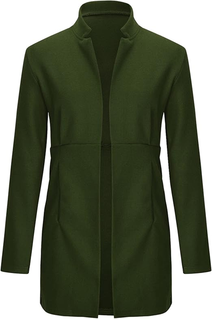 Women's Slim Fit Stand Collar Wool Blend Coat | Zarnesh