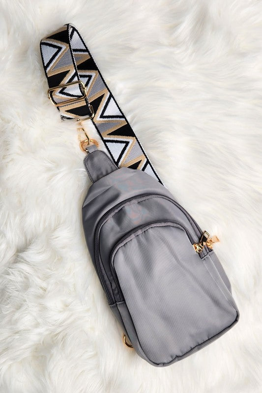 Crisala Sling Nylon Crossbody Bag With Strap | Zarnesh
