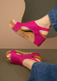 Women Slingback Peep Toe Barbara Rhinestone Covered Wedges Zarnesh
