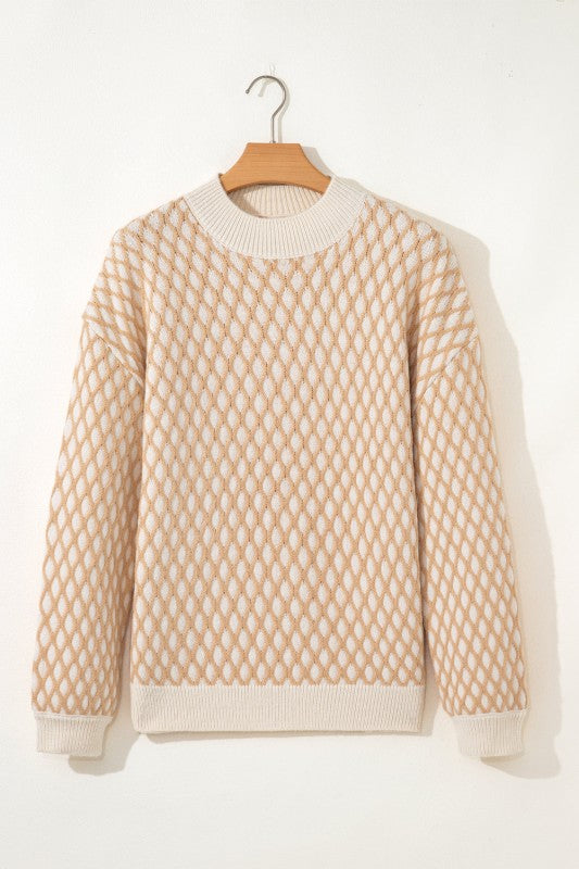 Women’s Diamond Ximena Rhombus Pattern Knit Sweater | Zarnesh