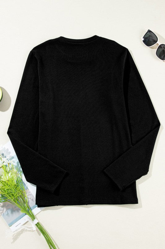 Women’s Solid Long Sleeve Reverse Seam Crew Neck Top | Zarnesh