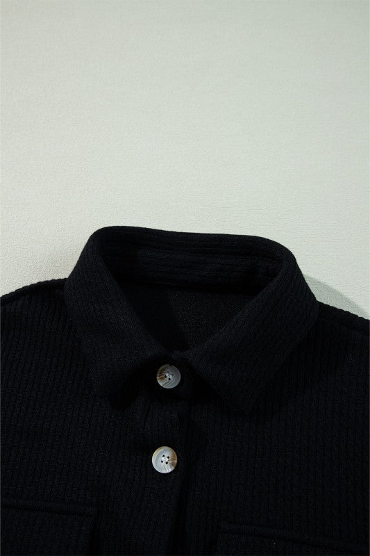 Women’s Solid Corduroy Waffle Button-Up Jacket | Zarnesh