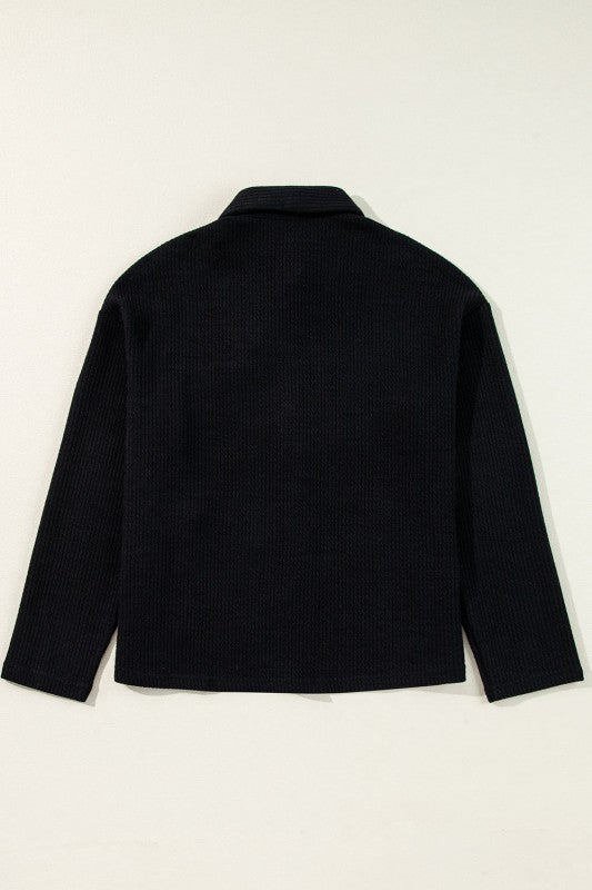 Women’s Solid Corduroy Waffle Button-Up Jacket | Zarnesh