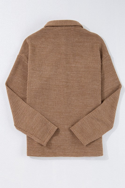 Women’s Solid Corduroy Waffle Button-Up Jacket | Zarnesh