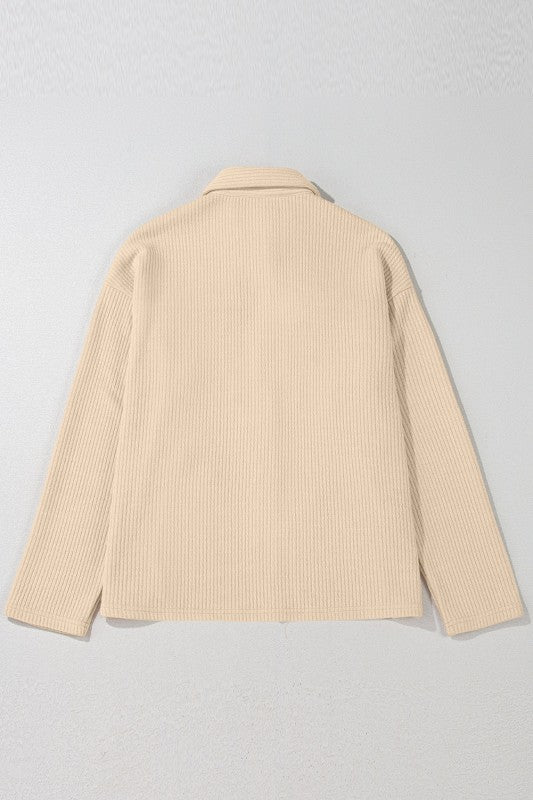 Women’s Solid Corduroy Waffle Button-Up Jacket | Zarnesh