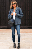 Women’s Solid Denim Wash Button Down Scallop Buttoned Jacket | Zarnesh