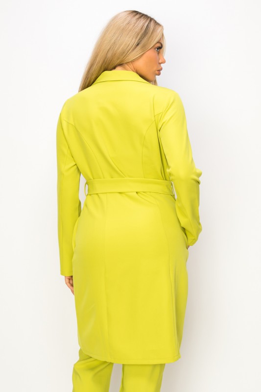Women’s Solid Double Breasted Belted Trench Coat | Zarnesh