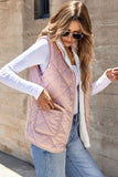 Women's Solid Fleece Lined Quilted Vest Coat | Zarnesh