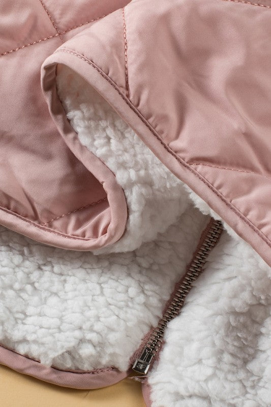 Women's Solid Fleece Lined Quilted Vest Coat | Zarnesh