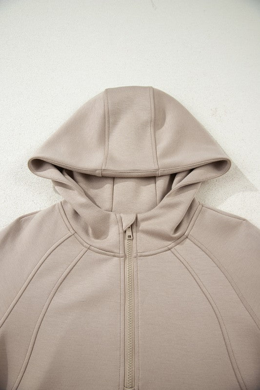 Women’s Solid Half-Zip Hoodie and Jogger Set Activewear | Zarnesh