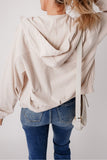 Women’s Solid Hooded Corduroy Zip-Up Jacket | Zarnesh