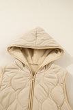 Women’s Solid Lined Fleece Quilted Hooded Jacket Vest | Zarnesh