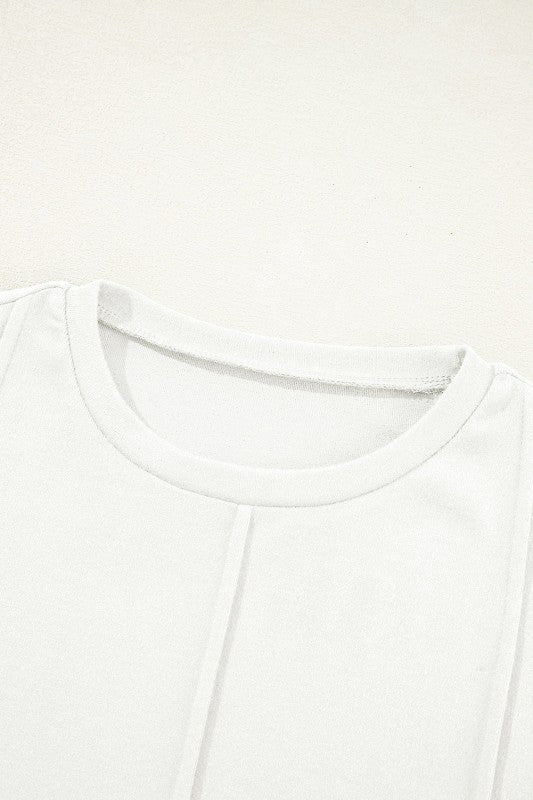 Women’s Solid Long Sleeve Reverse Seam Crew Neck Top | Zarnesh