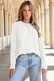 Women’s Solid Long Sleeve Reverse Seam Crew Neck Top | Zarnesh