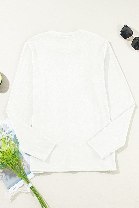 Women’s Solid Long Sleeve Reverse Seam Crew Neck Top | Zarnesh