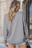 Women’s Solid Pullover Front Center Seam Drop Shoulder Sweater| Zarnesh