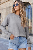 Women’s Solid Pullover Front Center Seam Drop Shoulder Sweater| Zarnesh