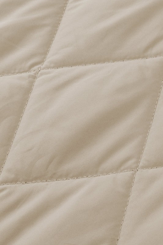 Women’s Solid Quilted Jacket Hooded Snap Button Puffer Coat | Zarnesh