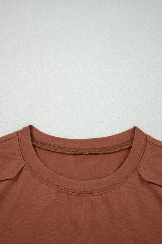 Women’s Solid Raw Seam Long Sleeve Crewneck Top | Zarnesh