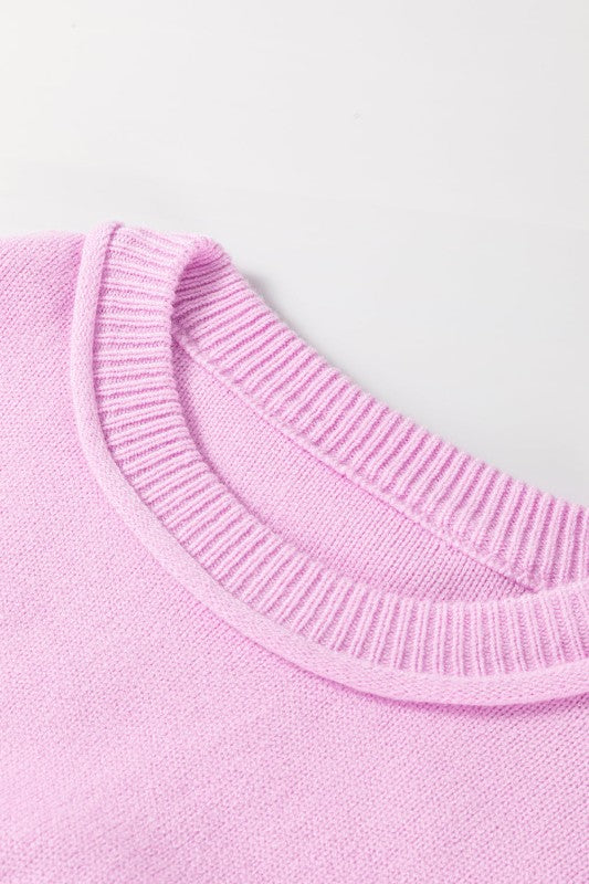 Women's Solid Ribbed Raw Edge Drop Shoulder Chest Pocket Sweater | Zarnesh