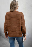 Women’s Solid Round Neck Knit Loose Long Sleeves Sweater | Zarnesh