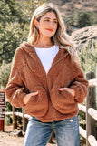 Women’s Solid Sherpa Zip-Up Fleece Hooded Jacket | Zarnesh