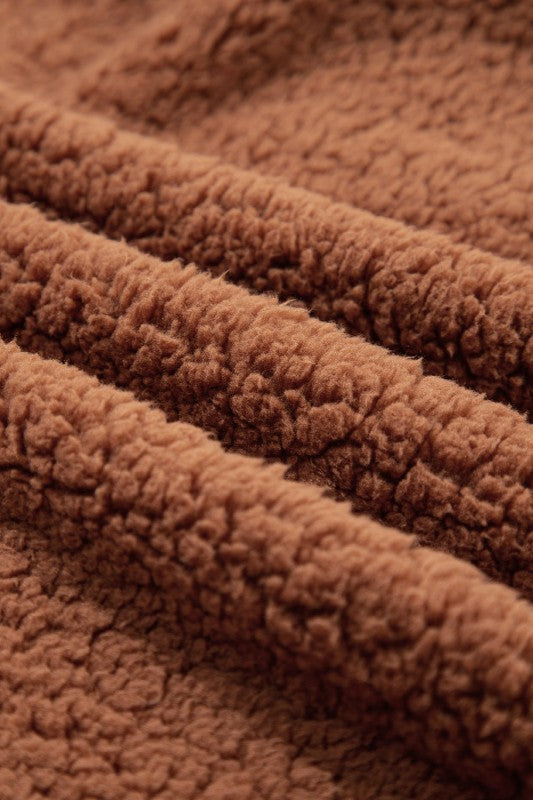 Women’s Solid Sherpa Zip-Up Fleece Hooded Jacket | Zarnesh