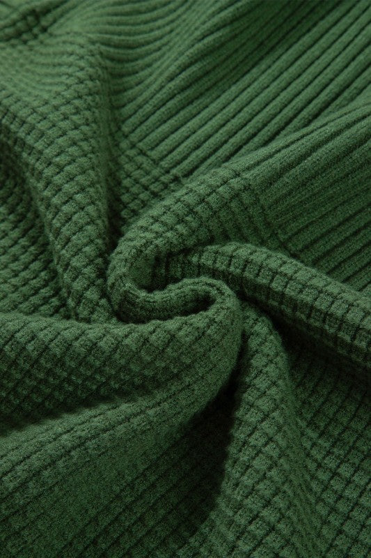 Women’s Solid Textured Knit Crewneck Pullover Sweater | Zarnesh