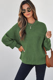 Women’s Solid Textured Knit Crewneck Pullover Sweater | Zarnesh
