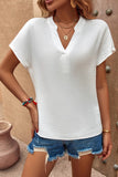 Women’s Solid V Neck Batwing Sleeve Loose Blouse | Zarnesh