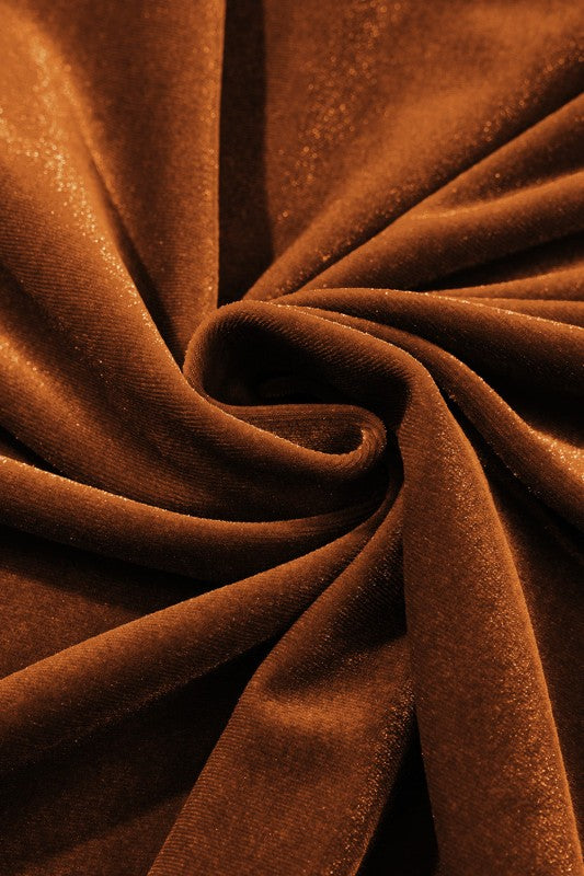 Women’s Southern Belle Frilled Neck Velvet Puff Sleeve Top | Zarnesh