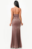 Women Sparkling Jacquard Cowl Neck Mermaid Long Dress Zarnesh