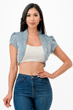 Women’s Sparkling Jacquard Cropped Shrug Bolero Cardigan | Zarnesh