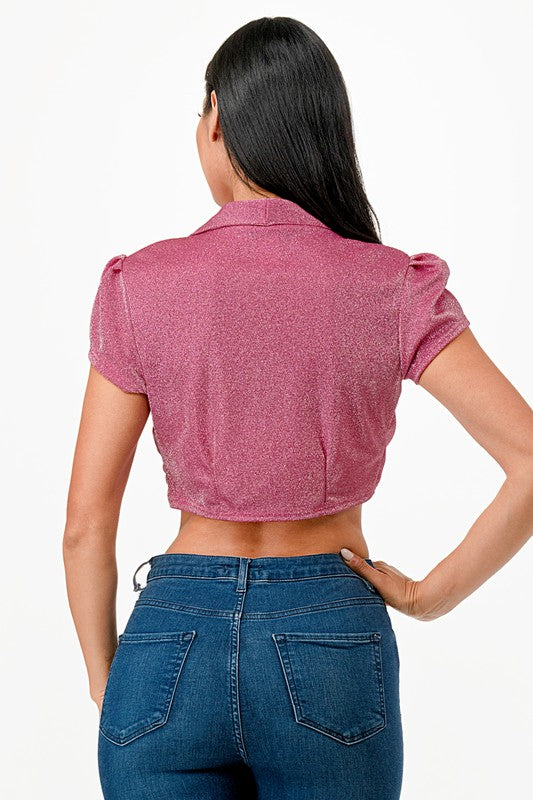 Women’s Sparkling Shimmer Cropped Shrug Bolero Cardigan | Zarnesh