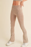 Women Stone Washed Ribbed Yoga Pants | Zarnesh