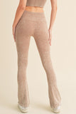 Women Stone Washed Ribbed Yoga Pants | Zarnesh