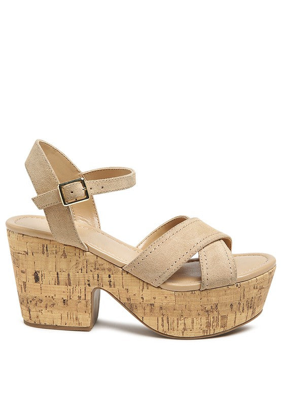 Women's Ulla High Heeled Block Sandal in Black | Zarnesh
