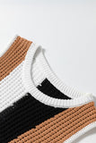 Women’s Stripe Color Block Sleeveless Knitted Sweater Vest | Zarnesh