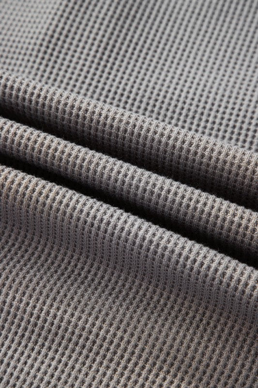 Women’s Stripe Waffle Knit Patchwork Hooded Long Sleeve Top | Zarnesh