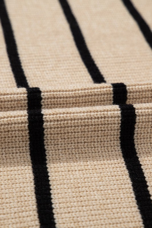 Women’s Stripe Shawl Neck Pocketed Open Cardigan | Zarnesh