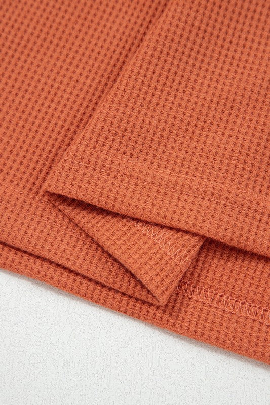 Women’s Stripe Waffle Knit Patchwork Hooded Long Sleeve Top | Zarnesh