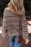 Women’s Striped Knitted Drop Shoulder Round Neck Sweater | Zarnesh