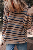 Women’s Striped Knitted Drop Shoulder Round Neck Sweater | Zarnesh