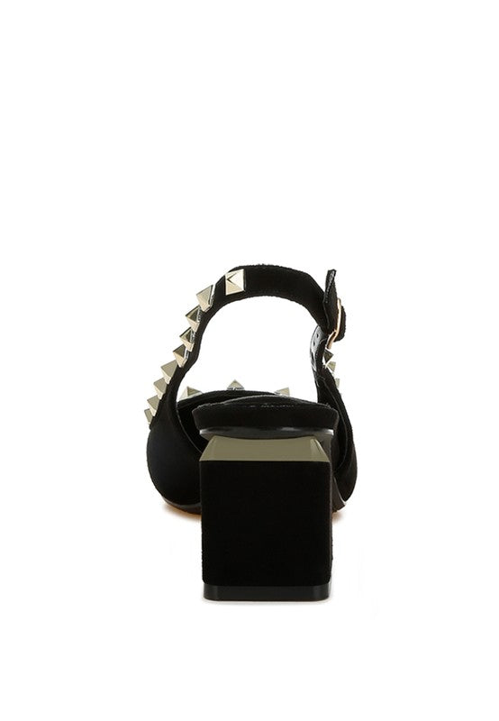 Women's Stud Embellished Microfiber Sandals | Zarnesh
