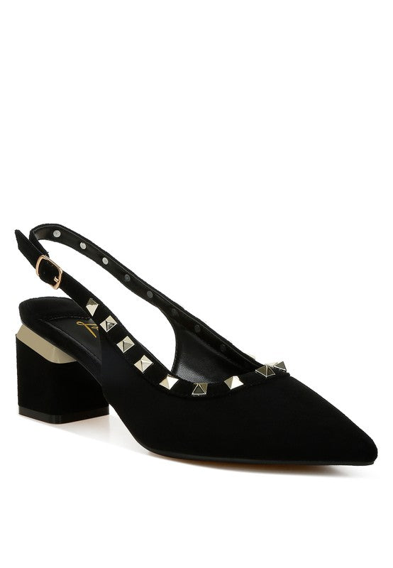 Women's Stud Embellished Microfiber Sandals | Zarnesh
