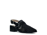 Women's Stylish Black Slingback Block Stake Heels | Zarnesh